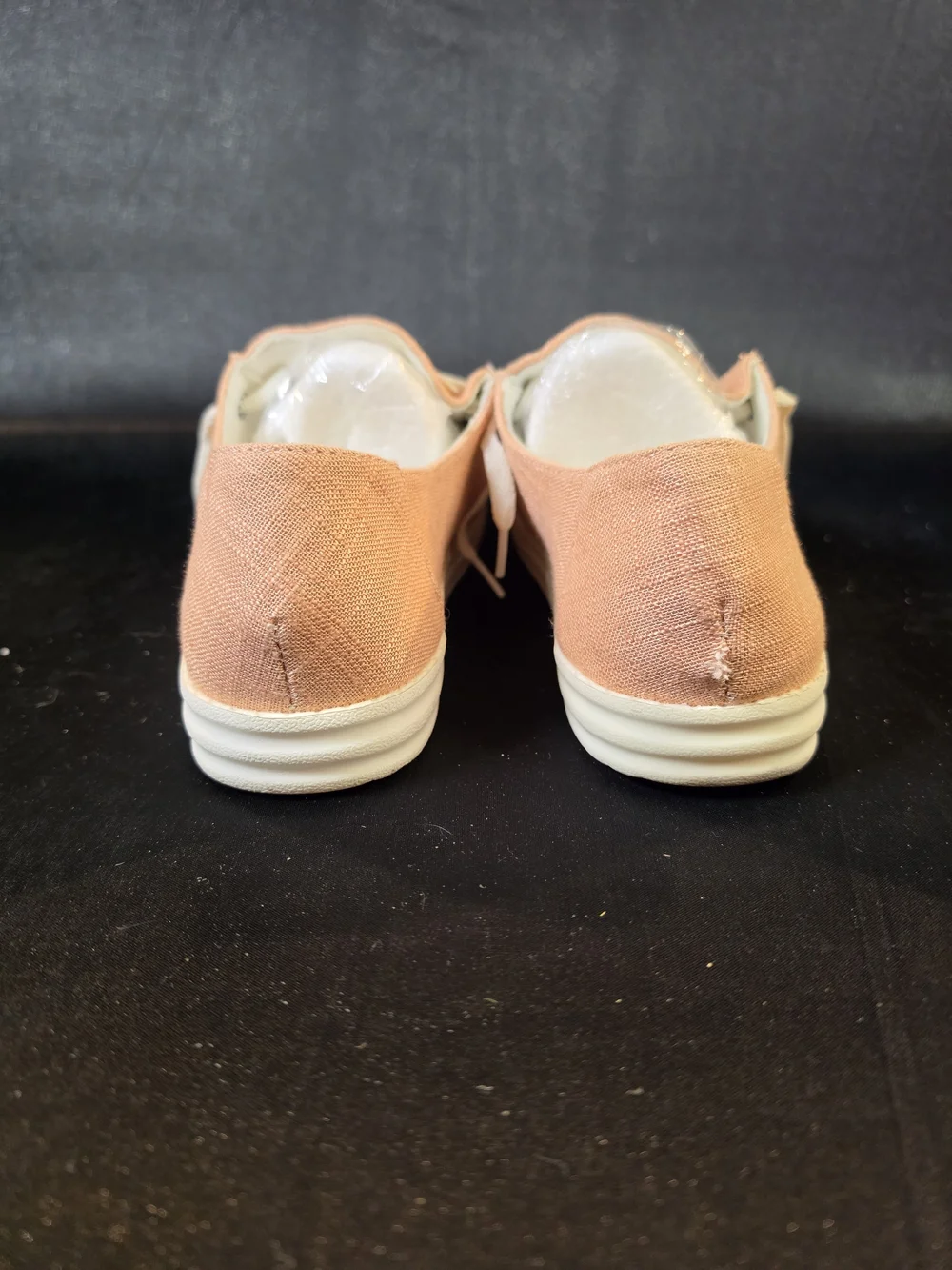 Women's Peach Canvas Slip-On Casual Loafers Size 8 Comfort Lace-Up Walking Shoes